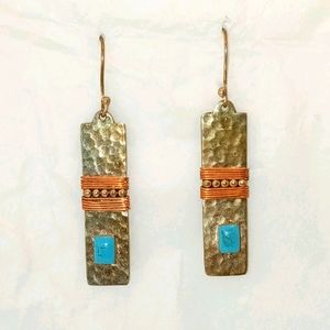 Hand Crafted ,925 Turquoise Earrings